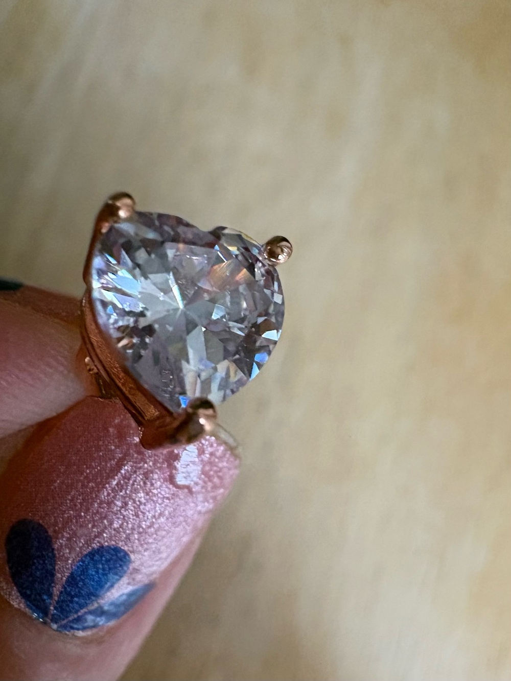 Swarovski Crystal Rose Gold Heart Earrings - Picture 3 of 5